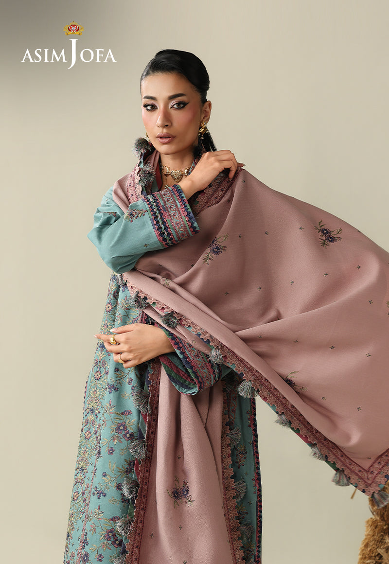 AJULKD-03 Embroidered Rod Stitched 3 Pcs