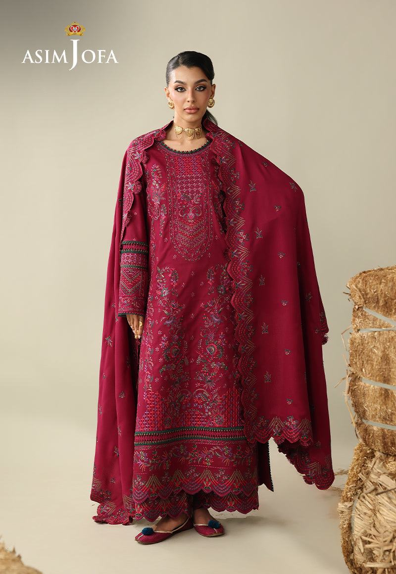Ajulkd-07 Embroidered Rod Stitched 3 Pcs