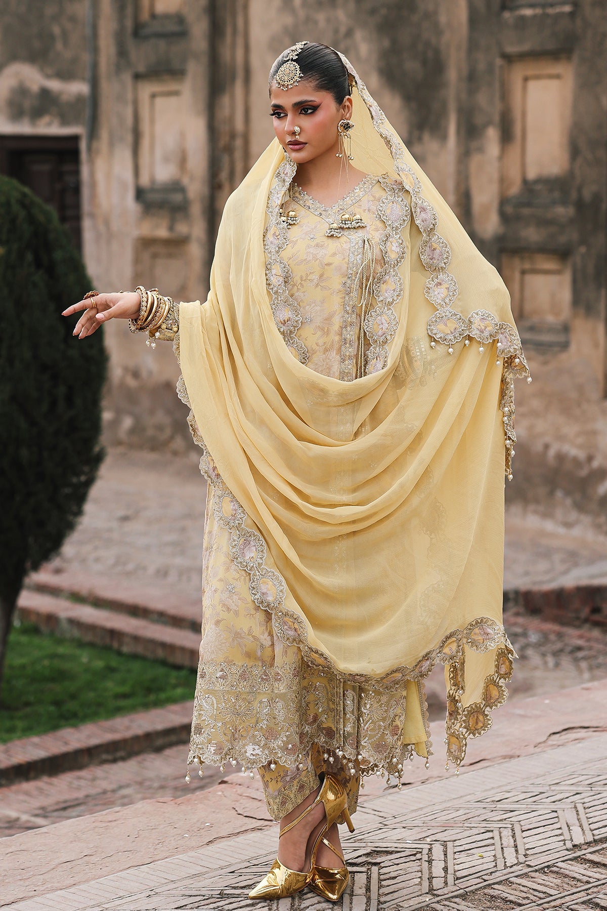 3-Pc Unstitched Embroidered Printed Chiffon Collection VSL6-13