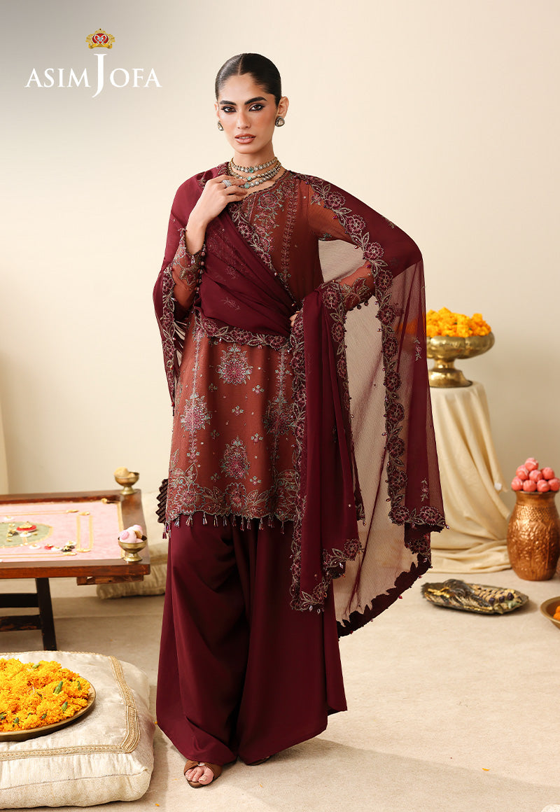 AJULIH-03 Embroidered Chiffon Unstitched 3 Pcs
