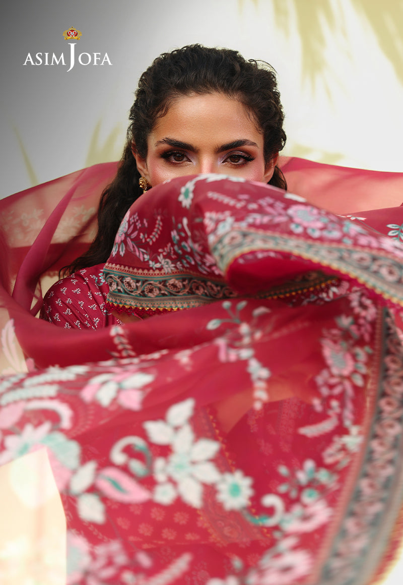 AJUC-05 Printed Crepe Silk Unstitched 3 Pcs