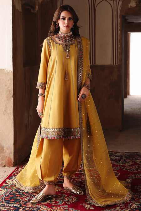 3-PC Stitched Embroidered Raw Silk CMA-6-499