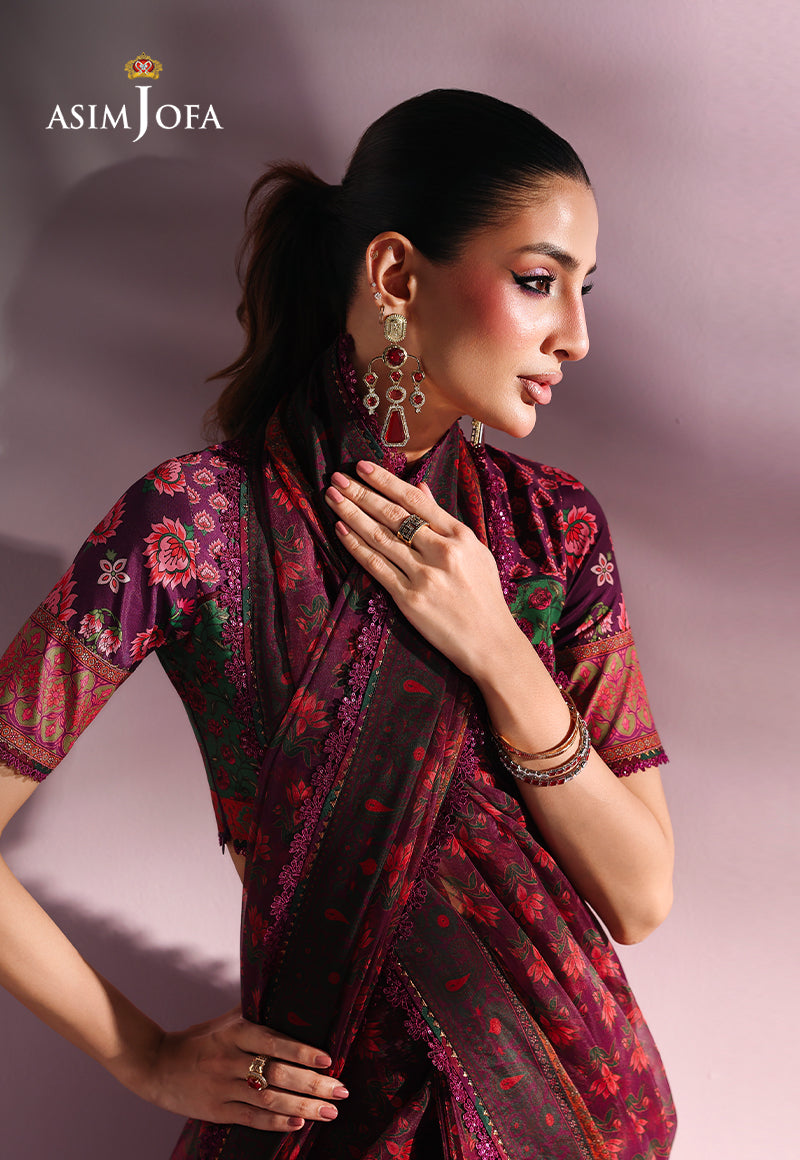AJUC-10 Printed Organza Unstitched 2 Pcs