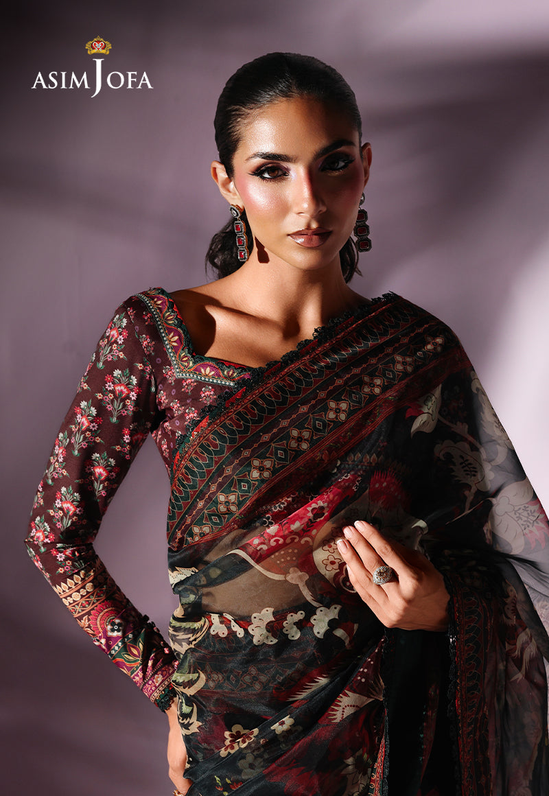 AJUC-09 Printed Organza Unstitched 2 Pcs