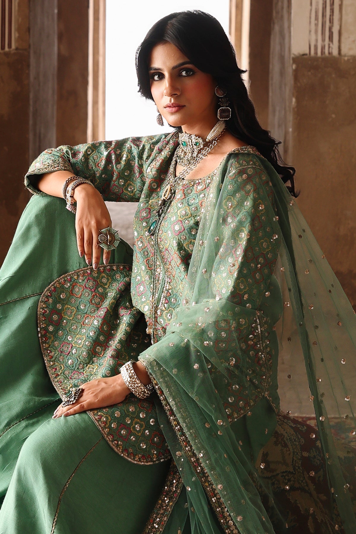 3-PC Stitched Embroidered CMA-6-474