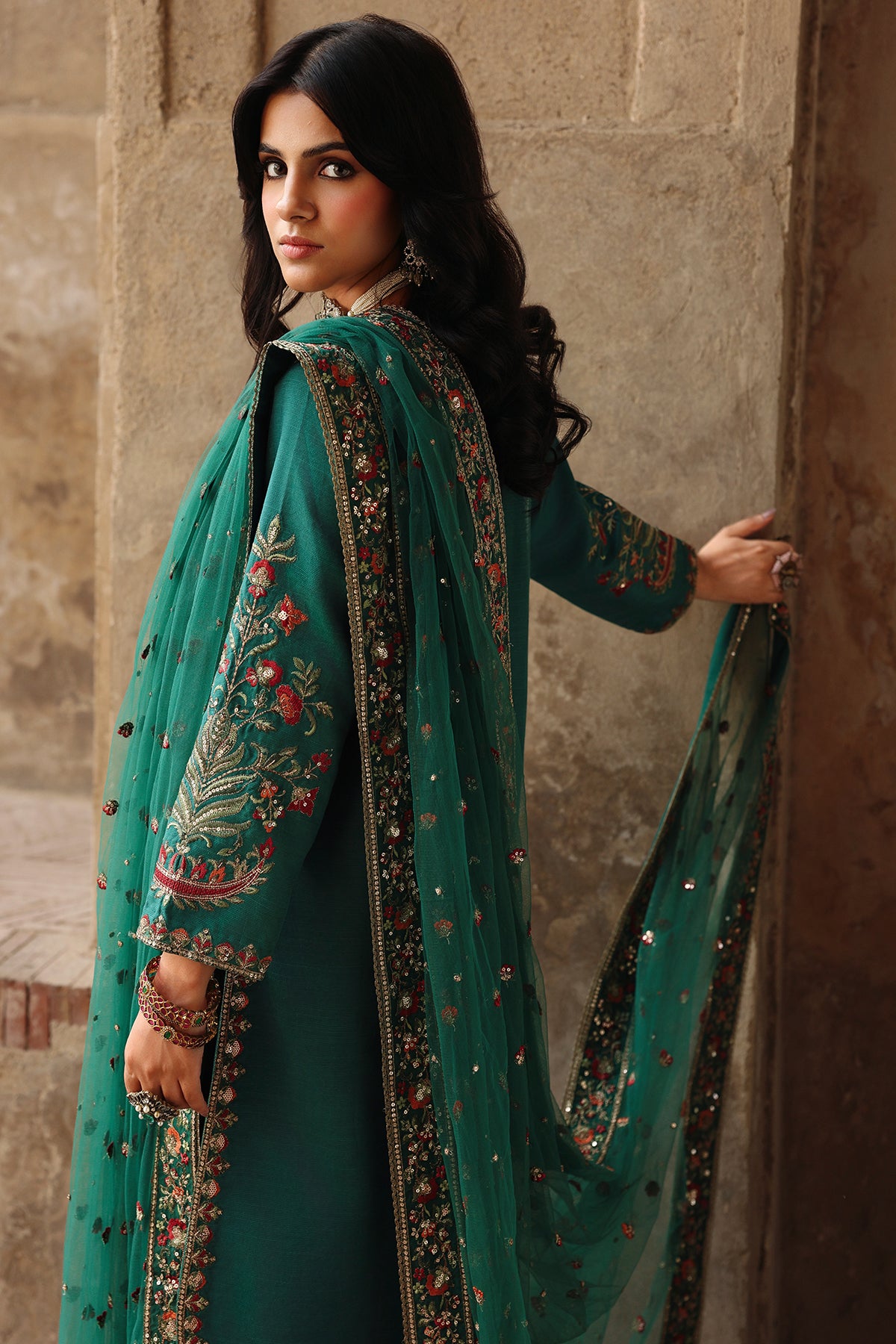 3 Pcs Embroidered Raw Silk CMA-6-443
