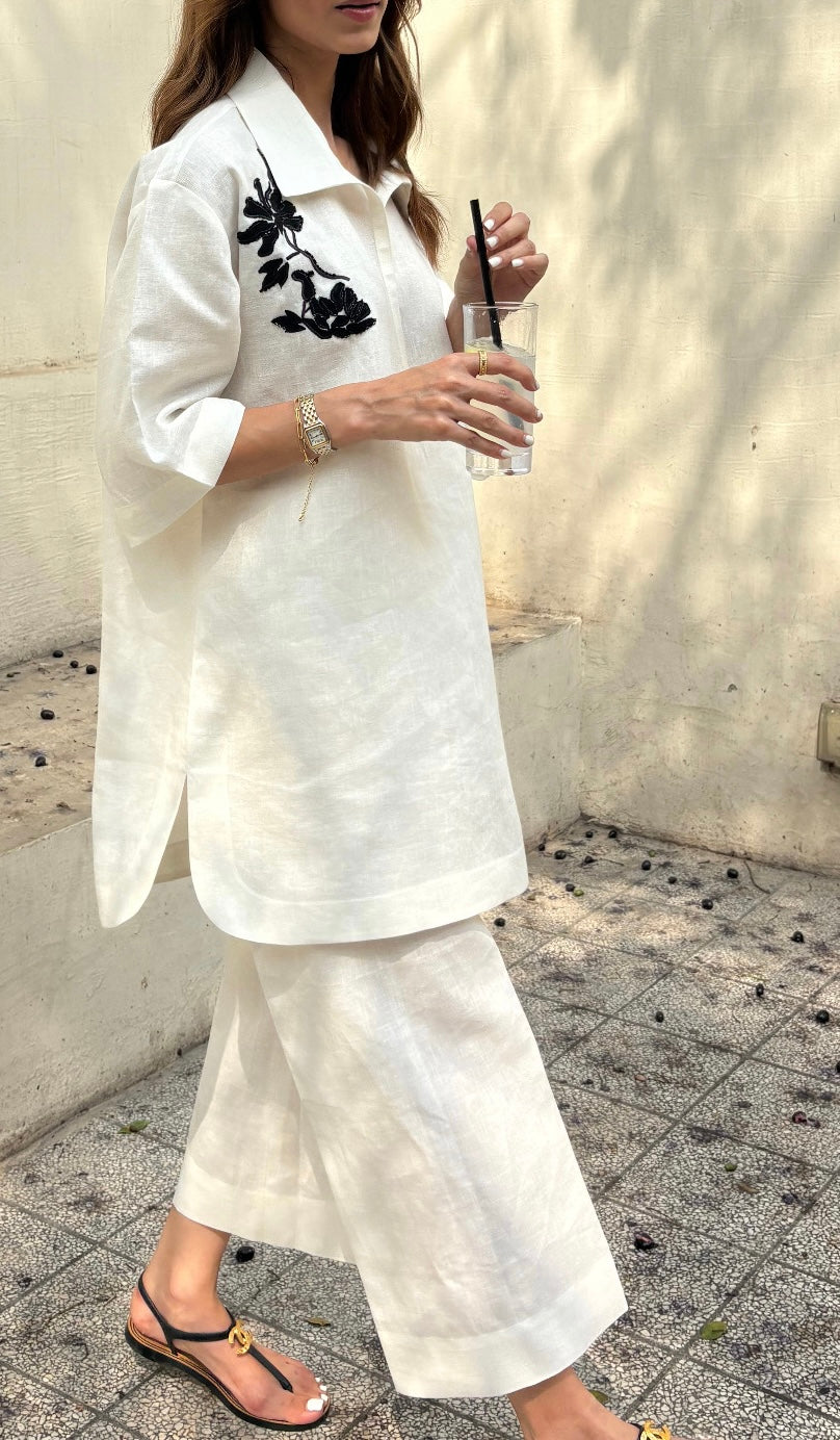 Coco White Linen Set