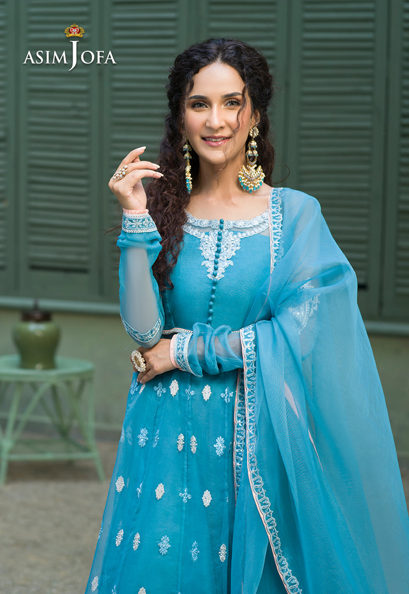 AJFC-43 EMBROIDERED ORGANZA 3 PCS