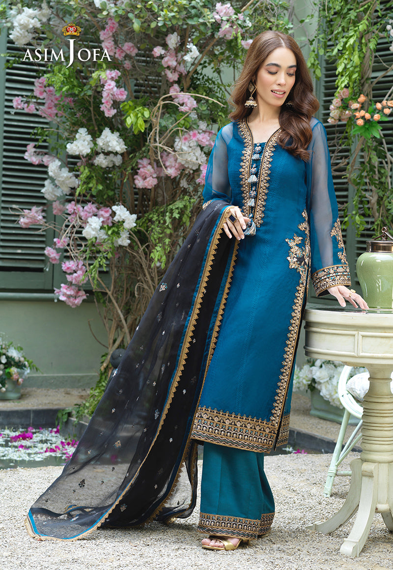 AJFC-48 EMBROIDERED ORGANZA 3 PCS