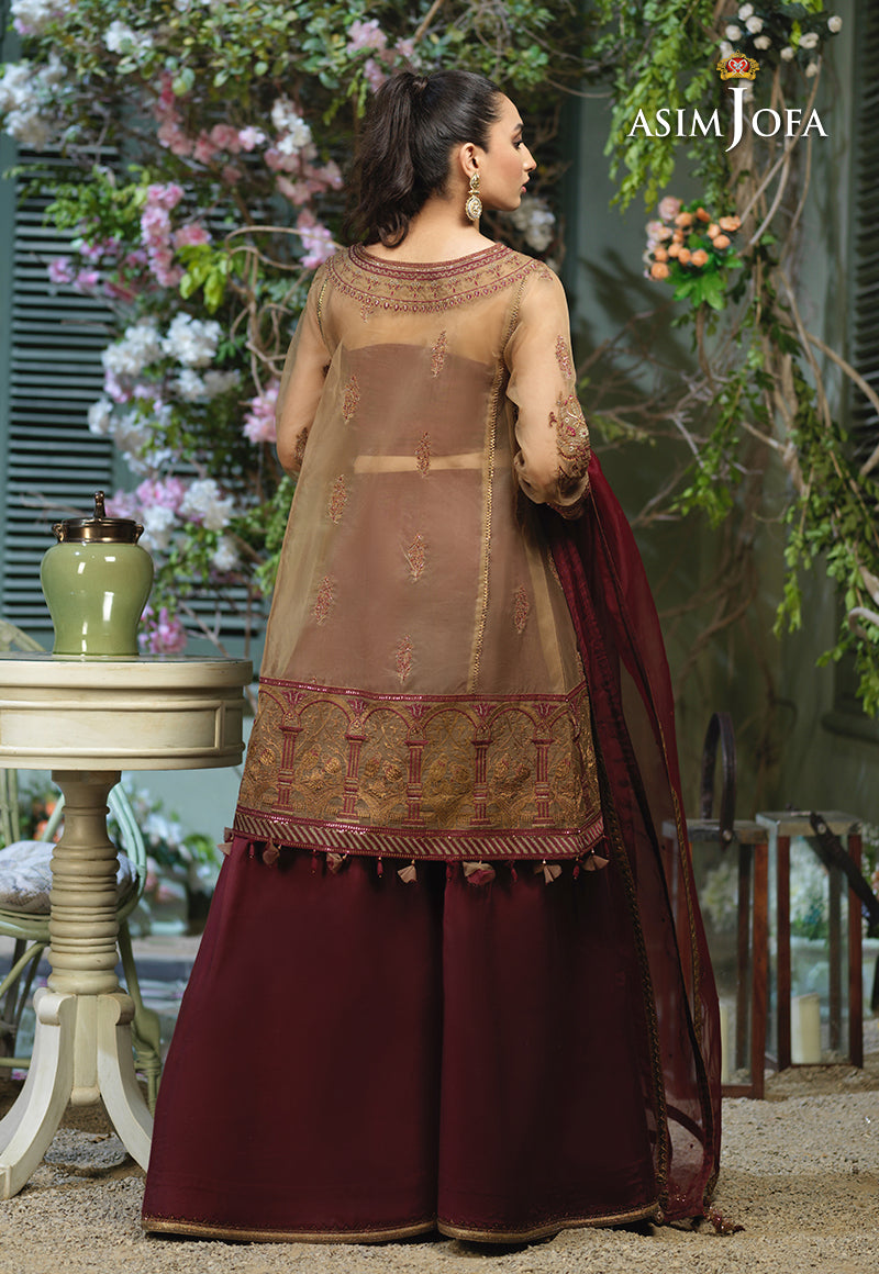 AJLFFD-15 Embroidered Chiffon Stitched 3 PCS