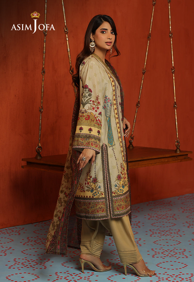 Ajso-92 Unstitched 2 Pcs Shirt Dupatta
