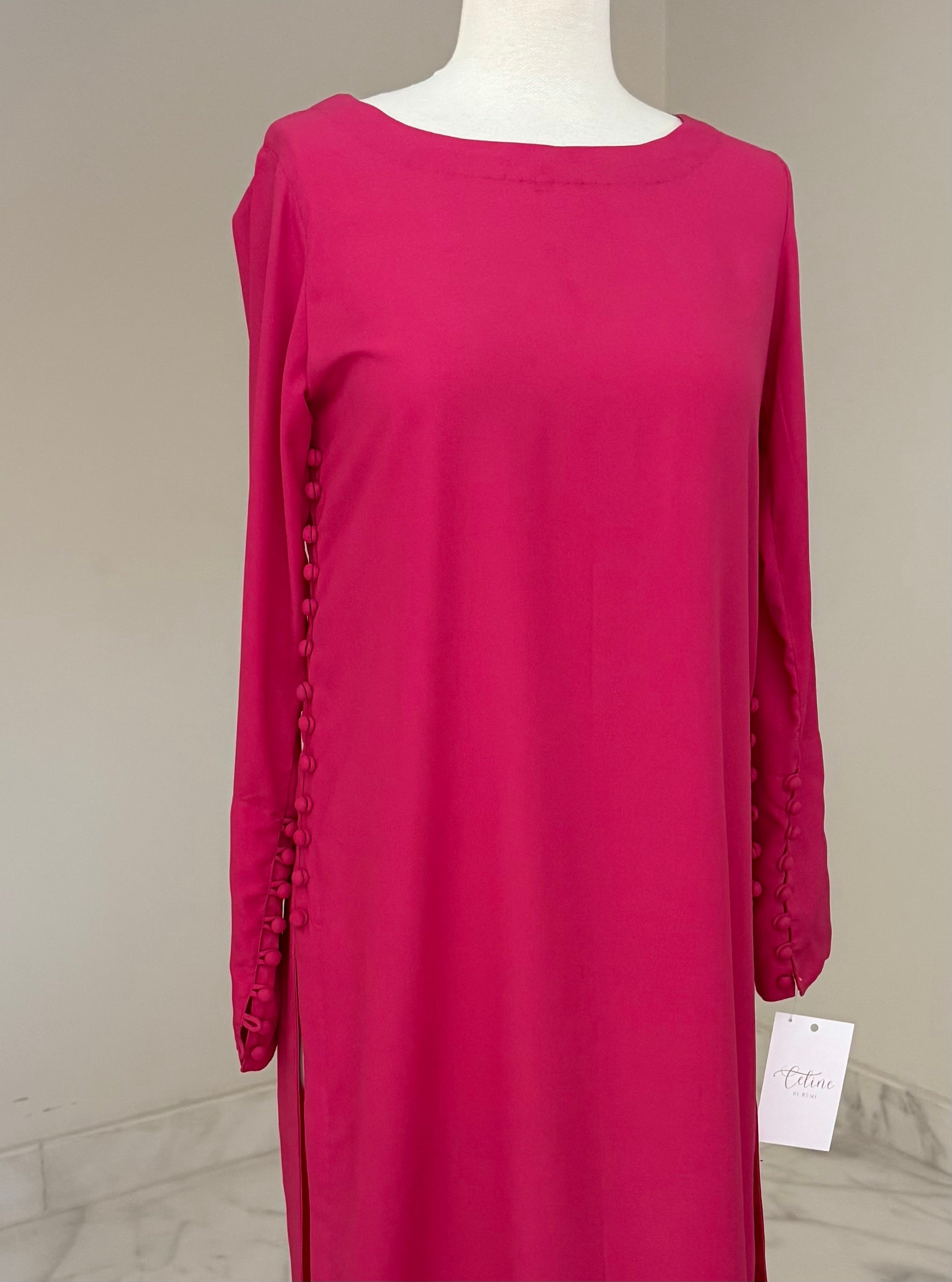 CBS 6 Fuchsia Grace – Side Button Kurta