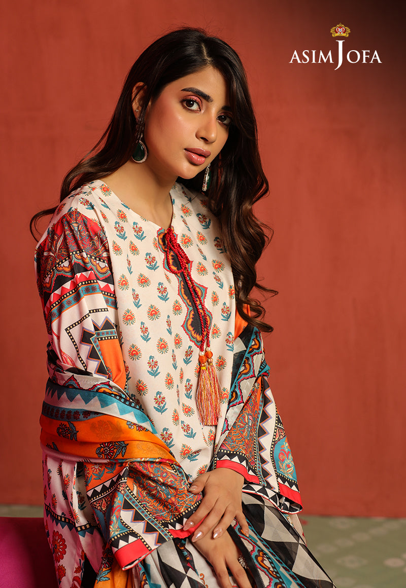 Ajtm-08 - 2 Pcs Printed Georgette Silk 2 Pcs