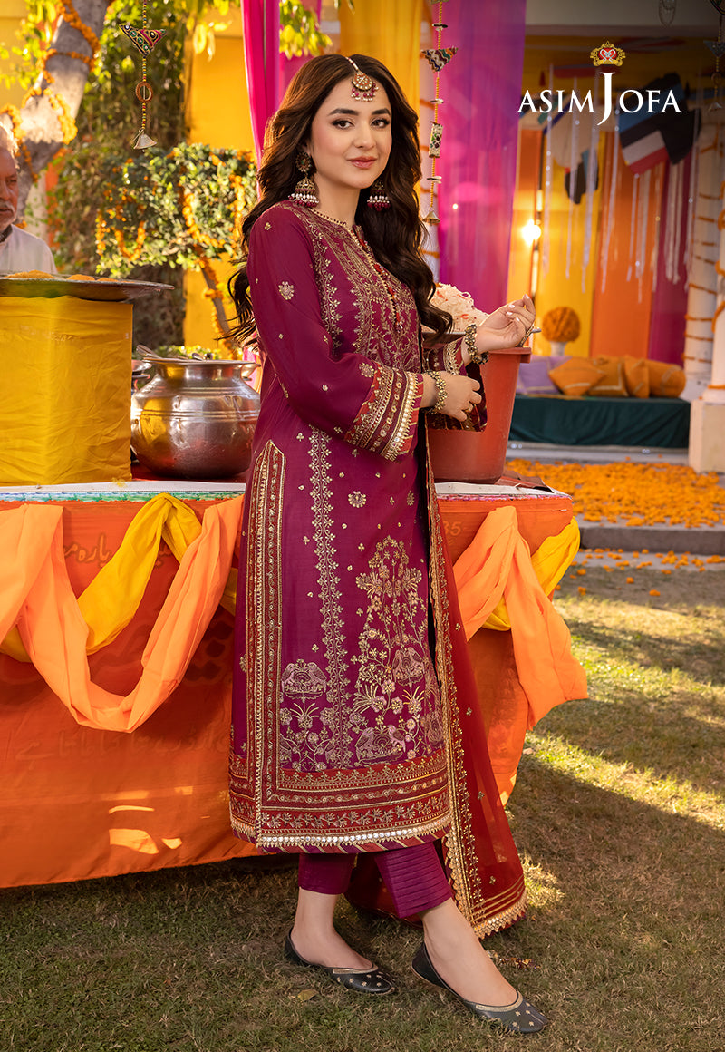 Ajda-27 Embroidered Lawn Silk 3 Pcs