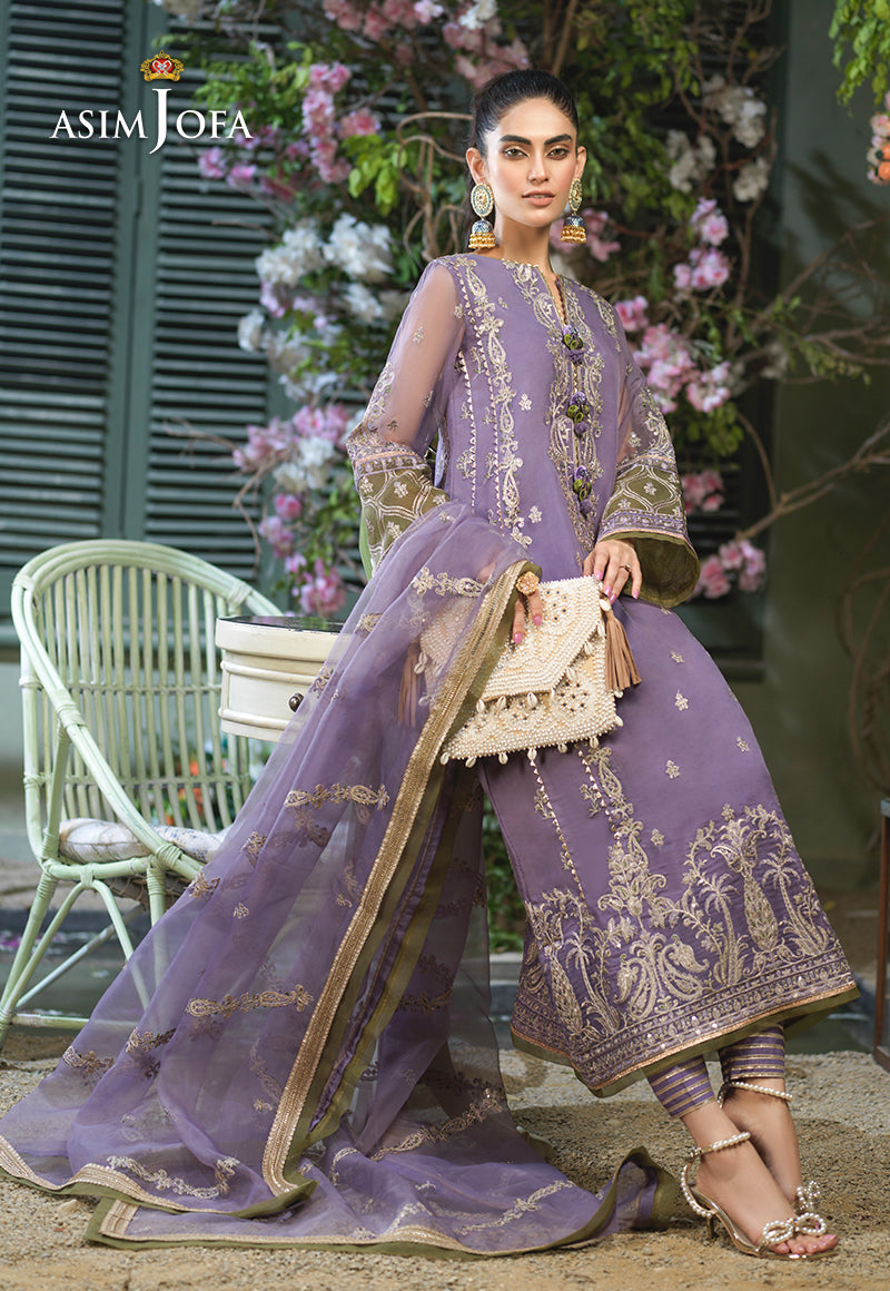 AJFC-51 EMBROIDERED ORGANZA 3 PCS