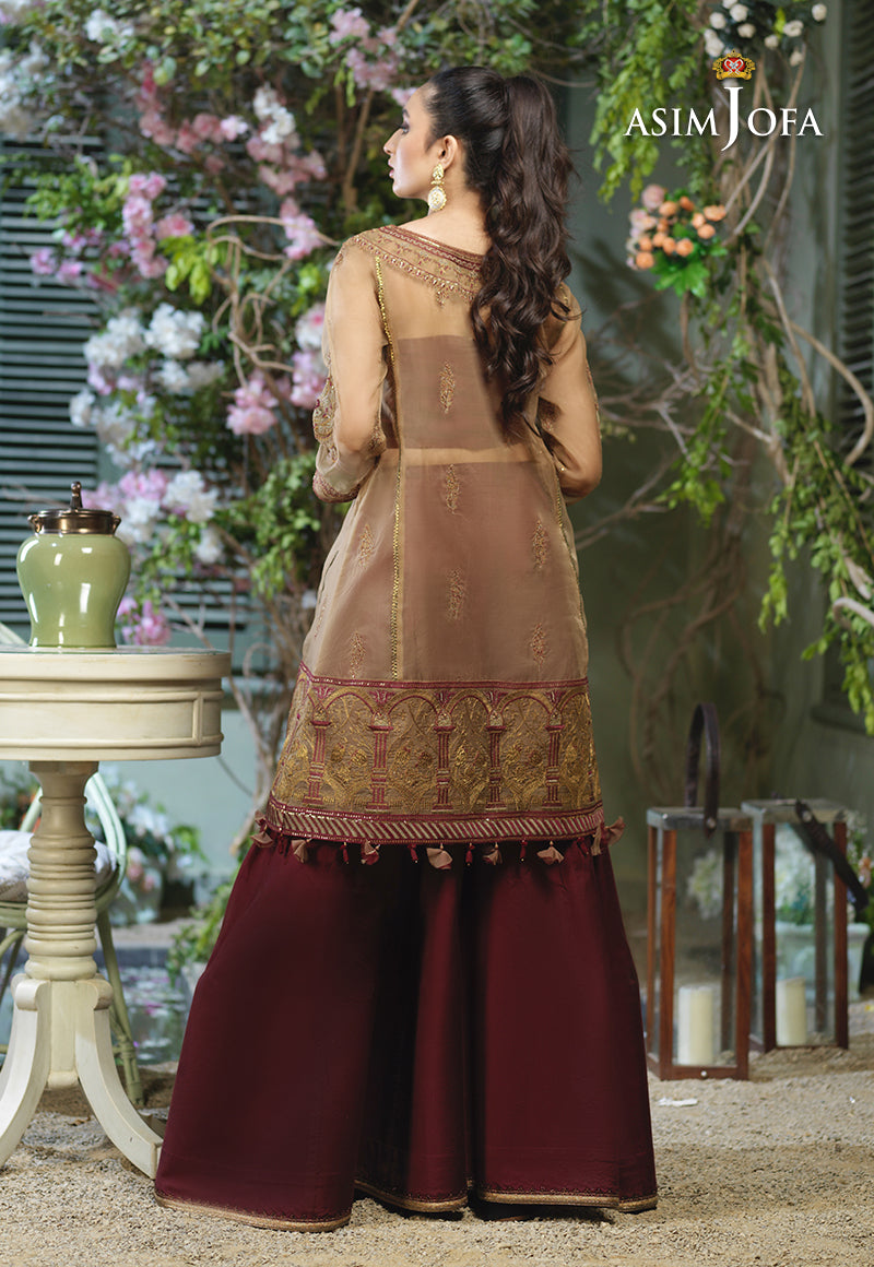 AJFC-47 EMBROIDERED ORGANZA 3 PCS