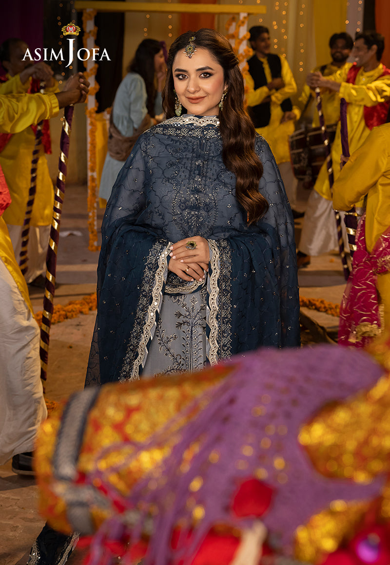 AJDAD-08 EMBROIDERED LAWN SILK STITCHED 3 PCS