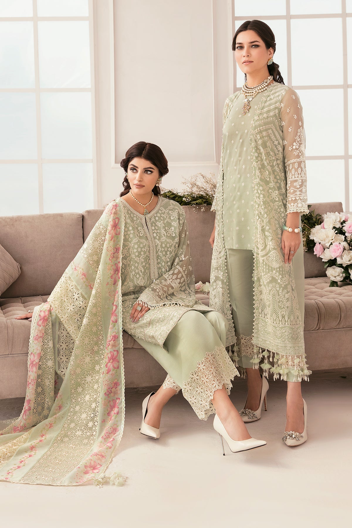 EMBROIDERED CHIFFON CH11-01 STITCHED