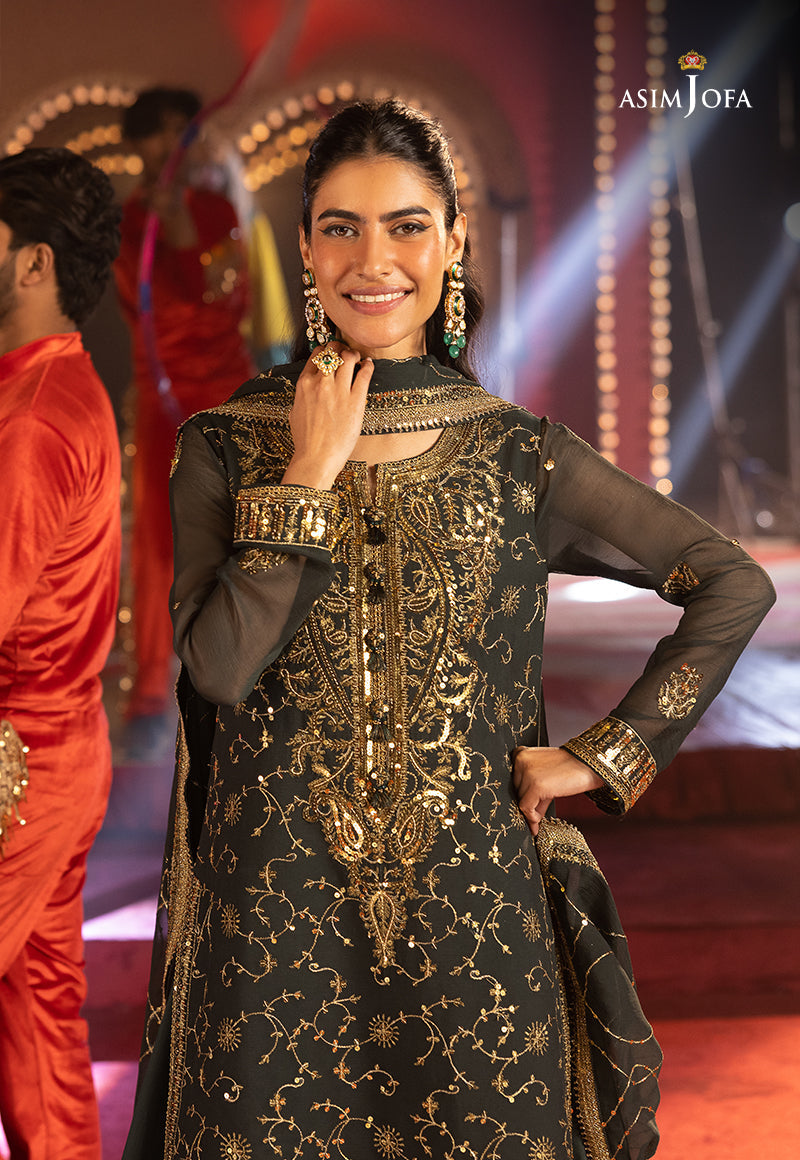 AJLLFD-02 Embroidered Chiffon STITCHED 3 PCS