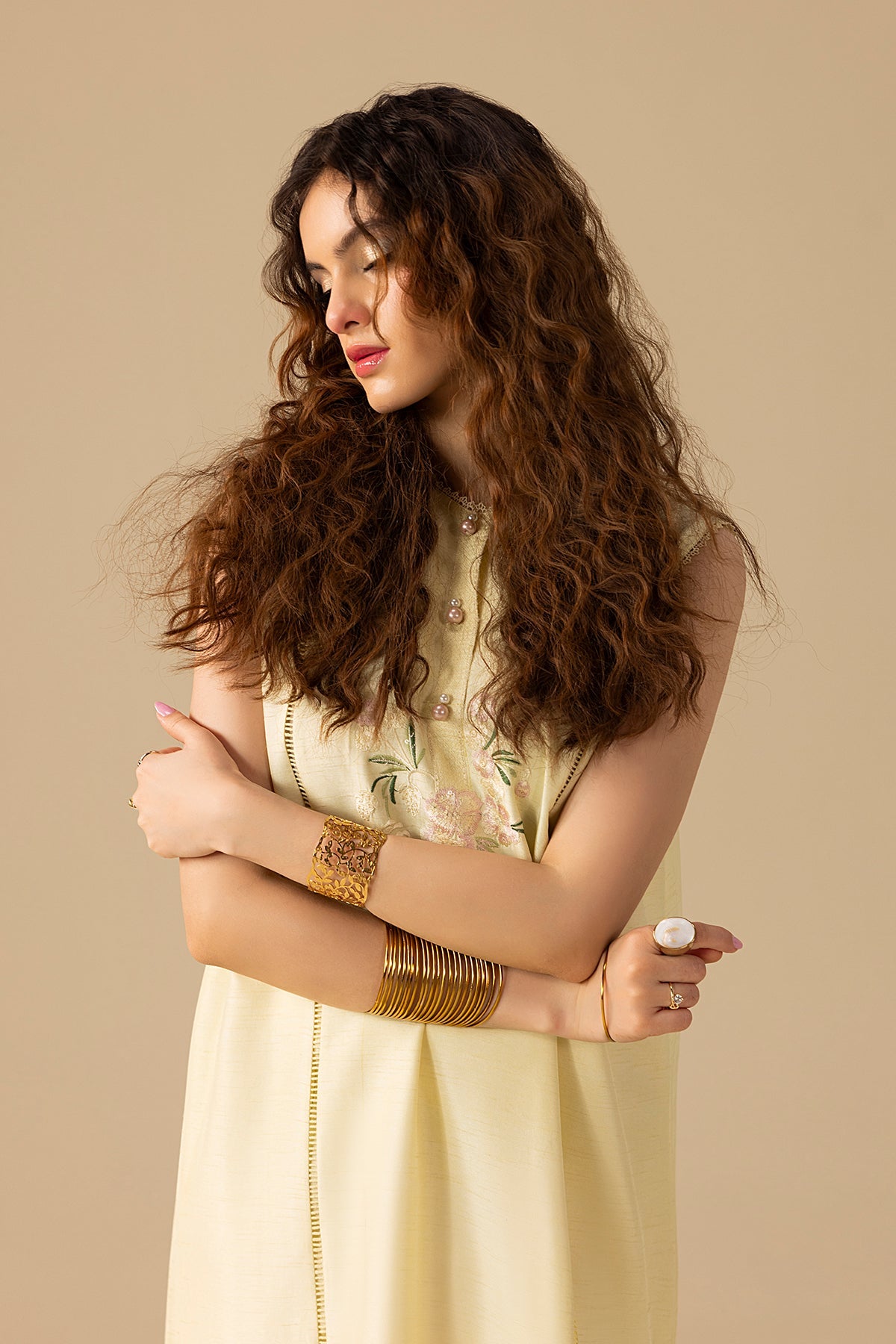 3 Piece Embroidered Raw Silk Suit