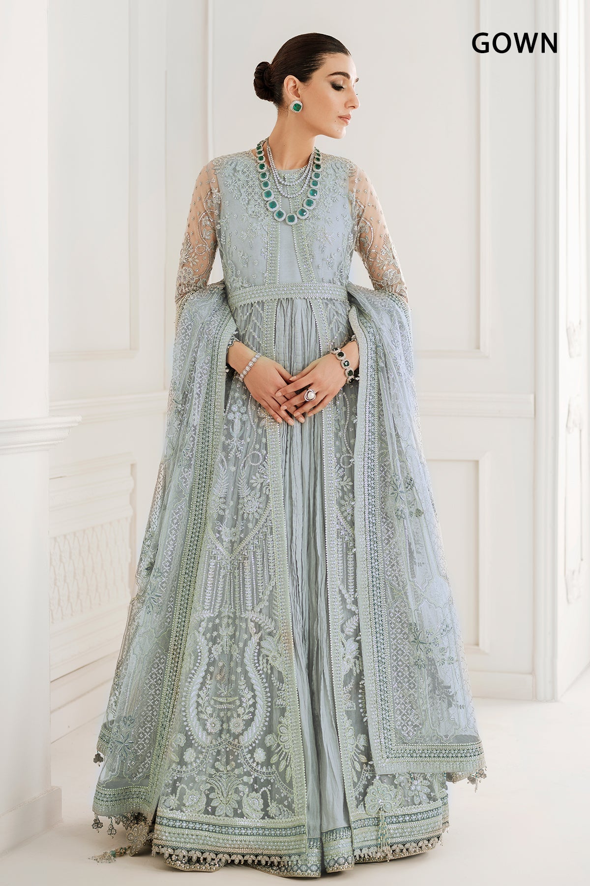 EMBROIDERED NET CH10-05 UNSTITCHED