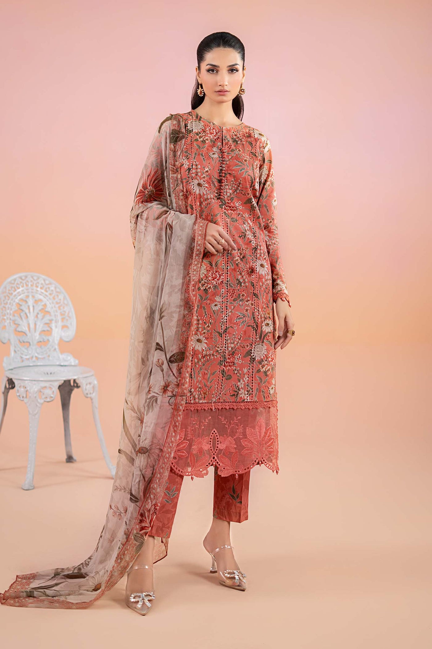 3 Piece Printed Lawn Suit | Mps-2508-A