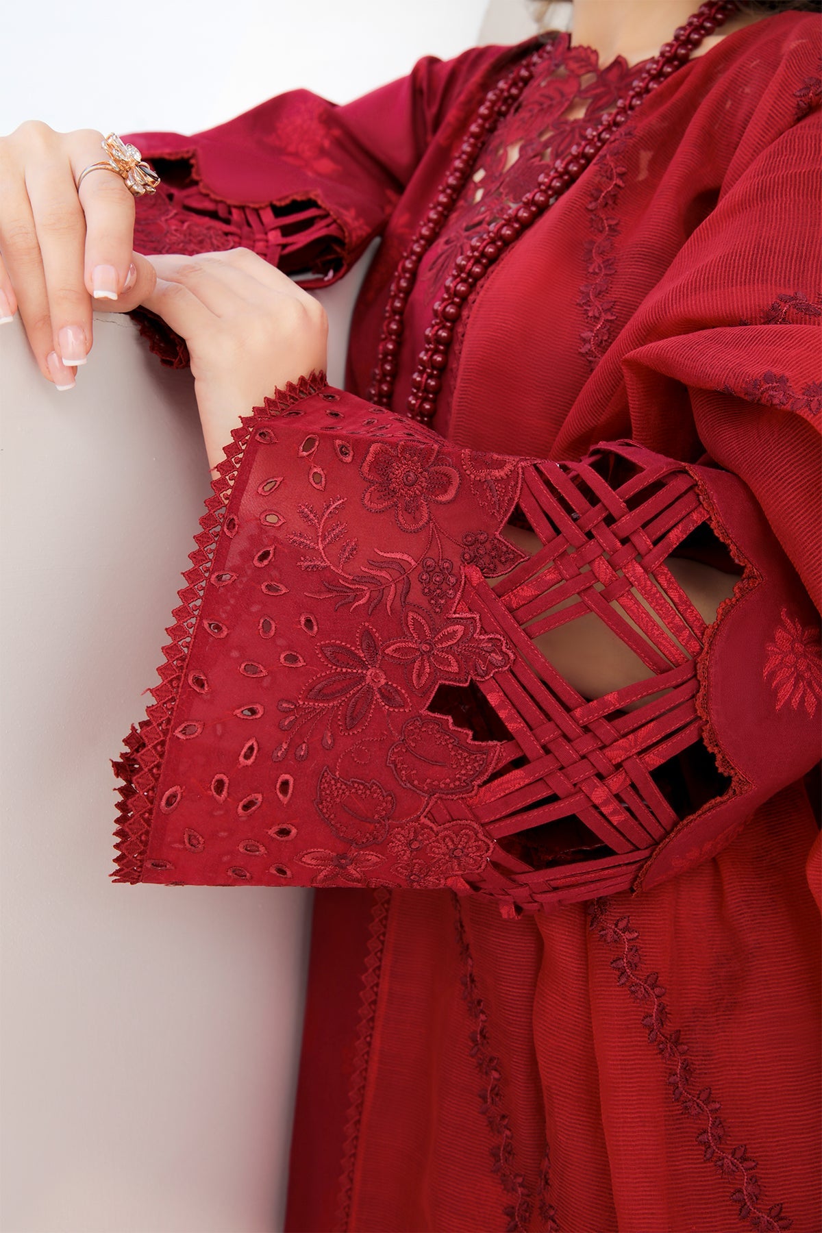 EMBROIDERED JACQUARD LAWN UF-300