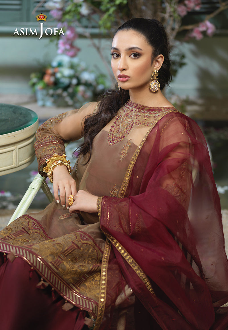 AJFC-47 EMBROIDERED ORGANZA 3 PCS