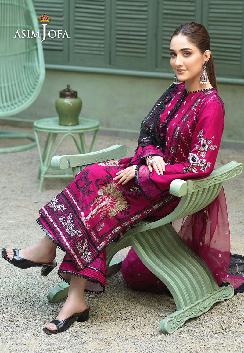 AJFC-44 EMBROIDERED COTTON NET 3 PCS