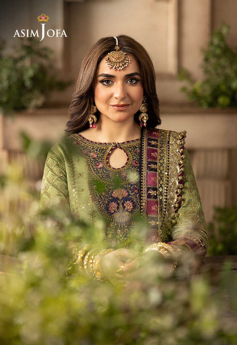 AJNB-12 EMBROIDERED VISCOSE RAW SILK 3 PCS