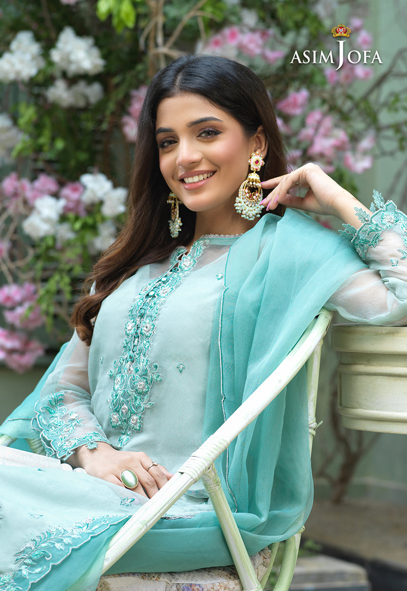 AJFCD-39 EMBROIDERED ORGANZA STITCHED 3 PCS