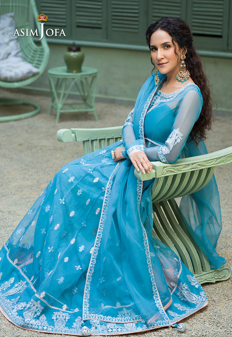 AJFC-43 EMBROIDERED ORGANZA 3 PCS