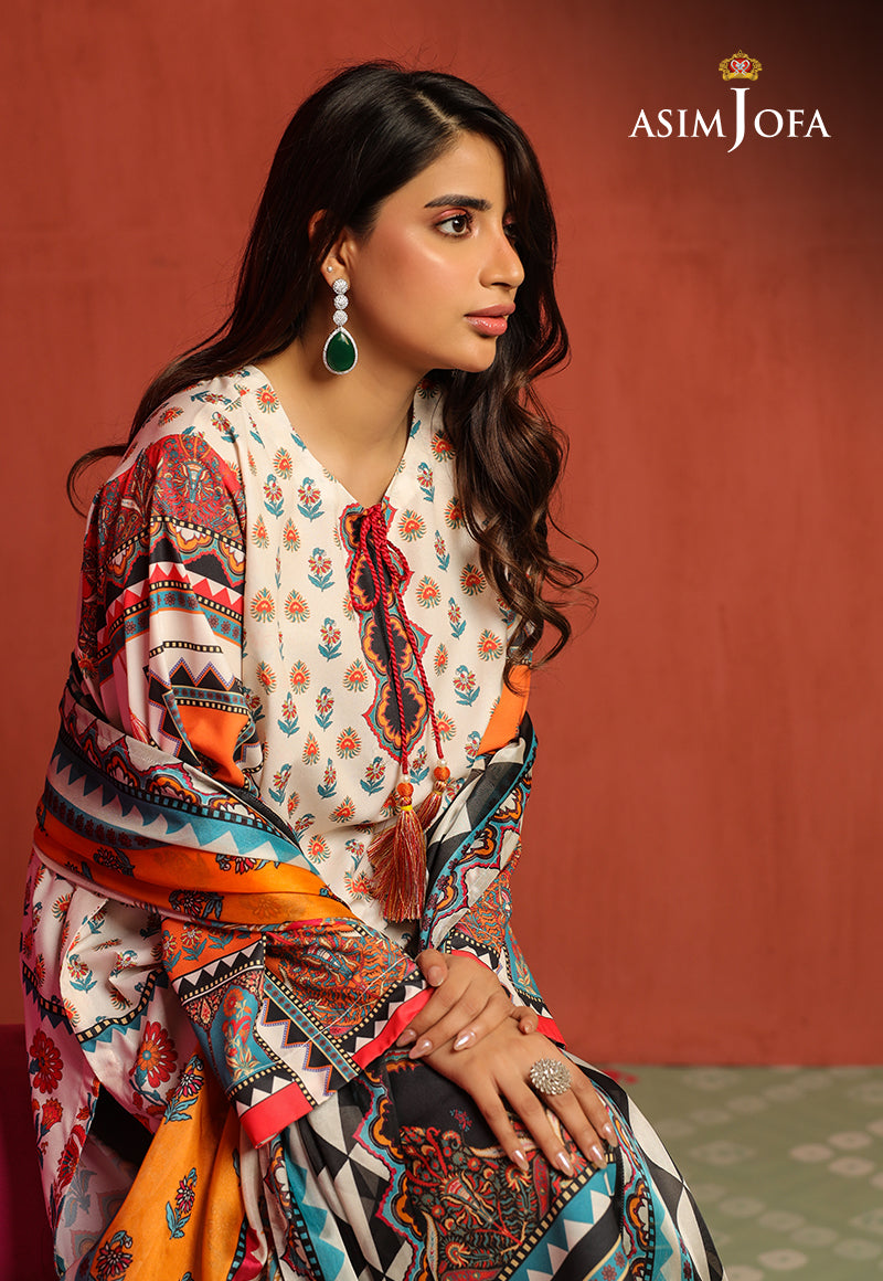 Ajtm-08 - 2 Pcs Printed Georgette Silk 2 Pcs