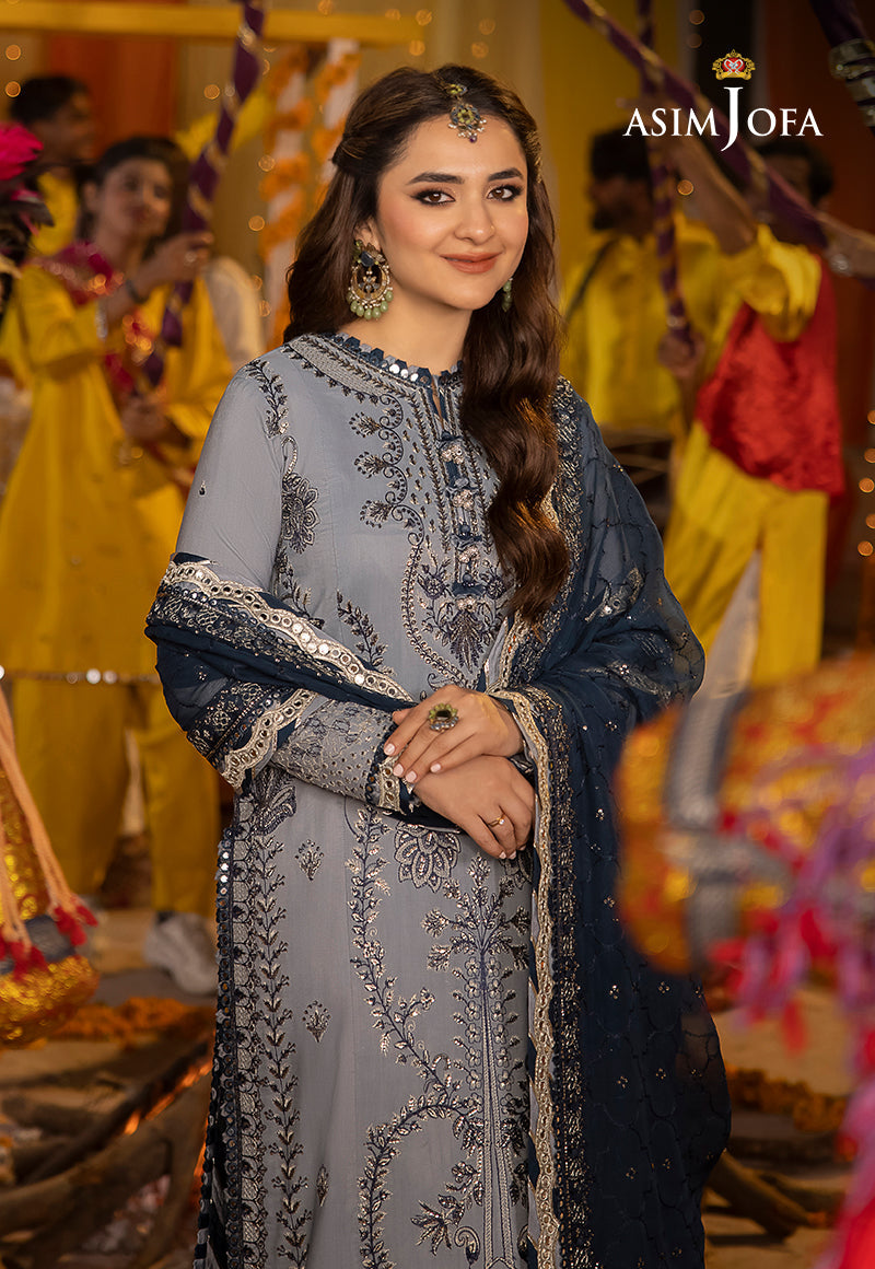 AJDAD-08 EMBROIDERED LAWN SILK STITCHED 3 PCS
