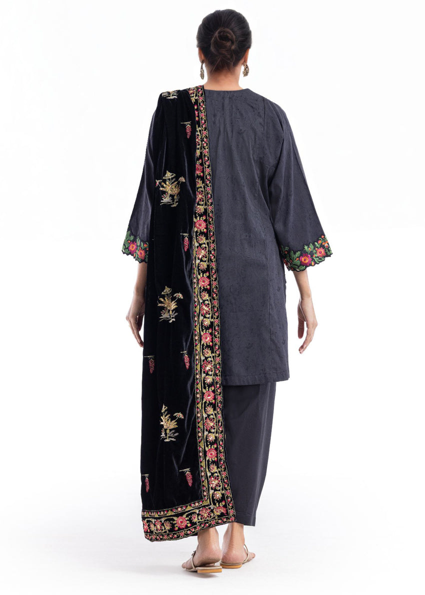 Embroidered Velvet Shawl (WPSHWBS26F2)