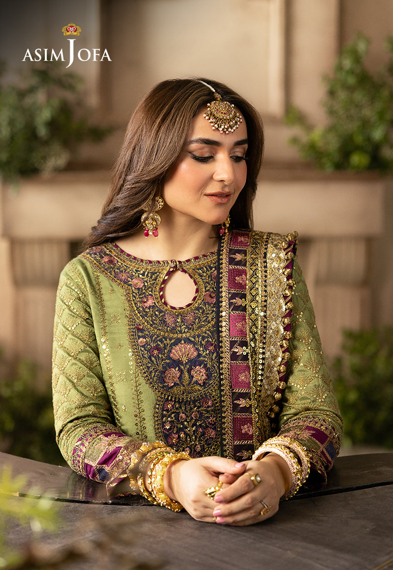 AJNB-12 EMBROIDERED VISCOSE RAW SILK 3 PCS