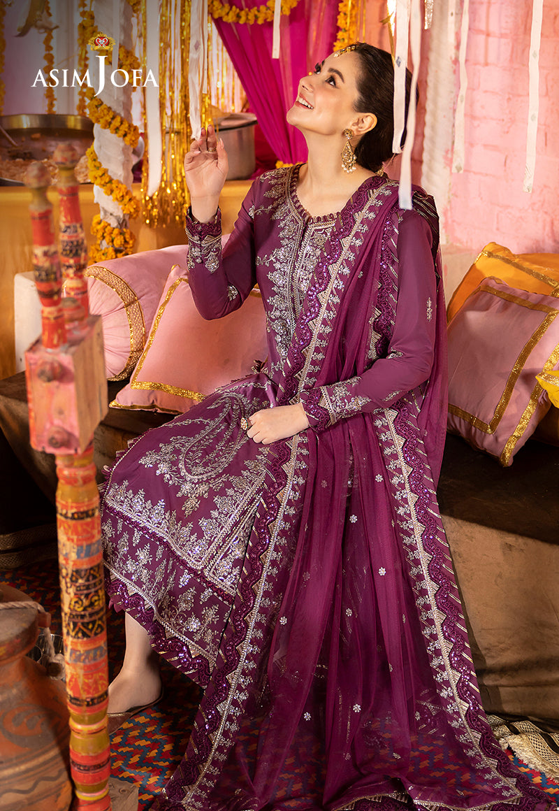 AJDA-18 EMBROIDERED LAWN SILK 3 PCS