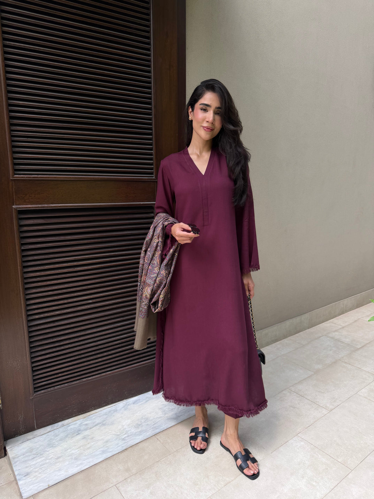 Burgundy Dhaaga Set
