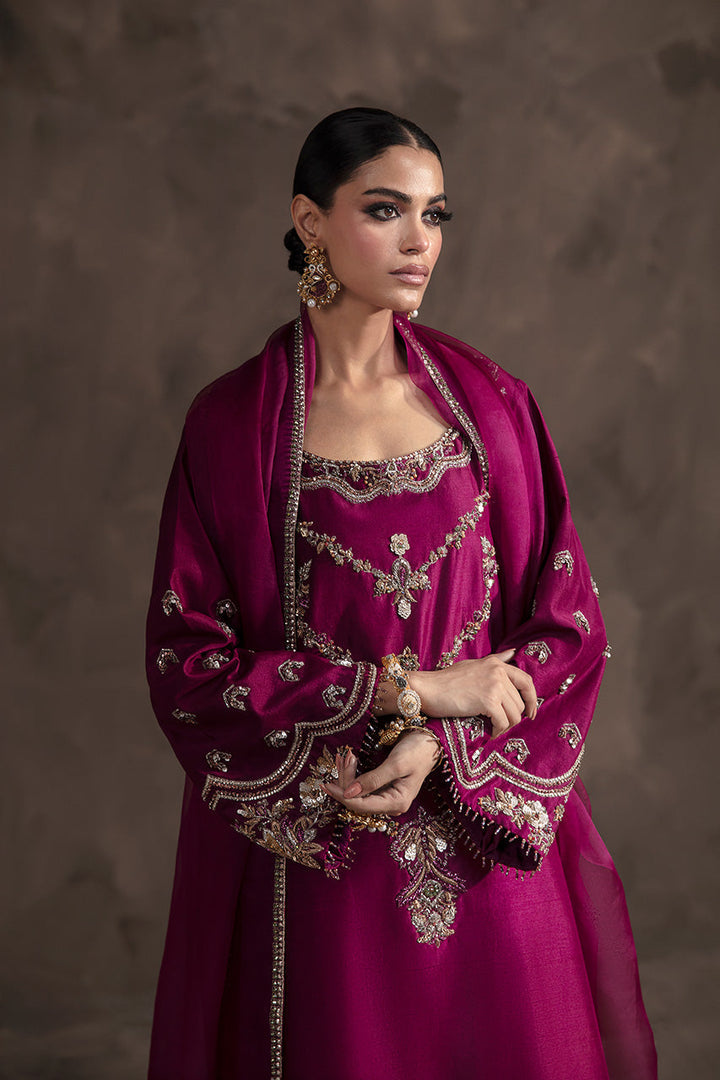 Eliana Style — Mairaz Magenta Silk Three-Piece Suit