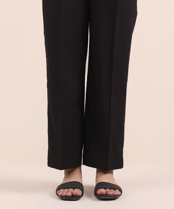 Solid Cambric Straight Pants