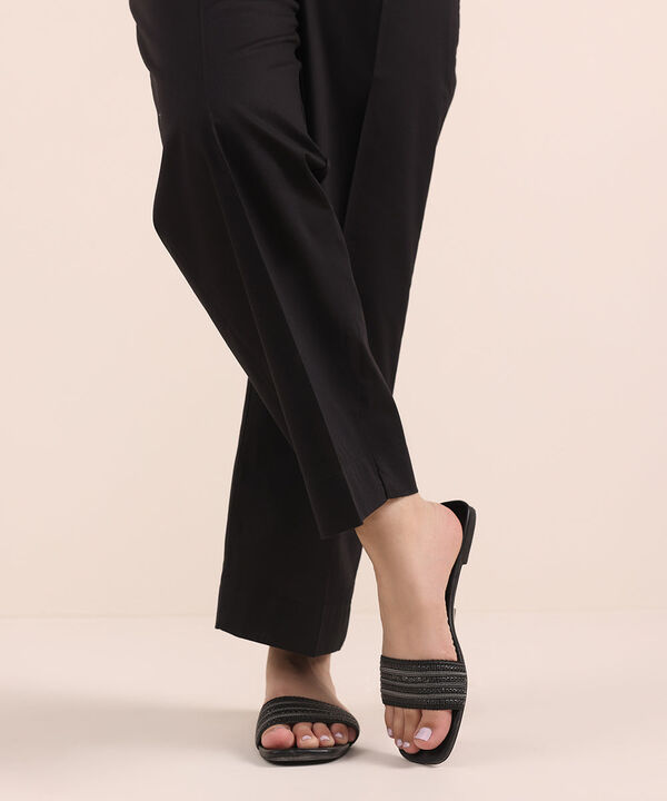 Solid Cambric Straight Pants