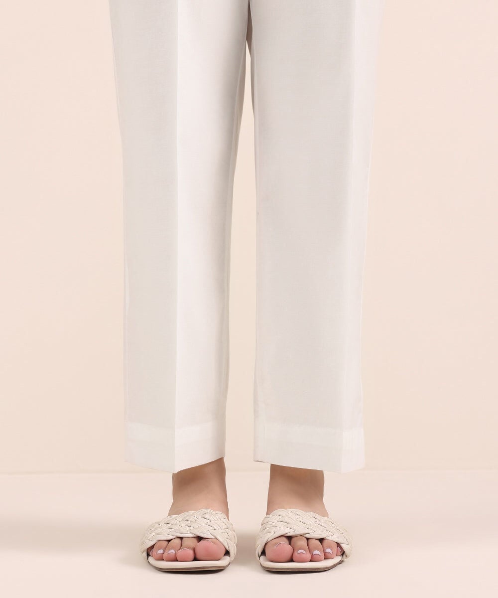 Solid Cambric Straight Pants