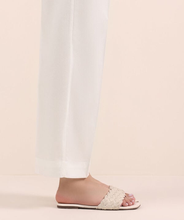 Solid Cambric Straight Pants