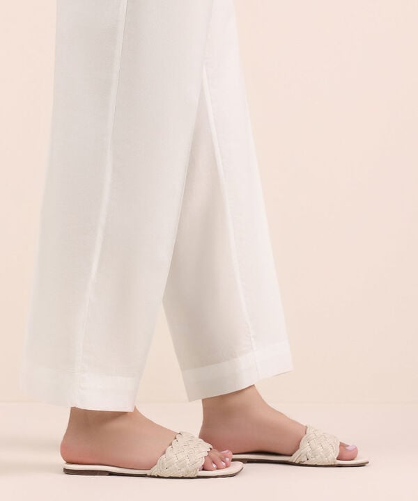 Solid Cambric Straight Pants