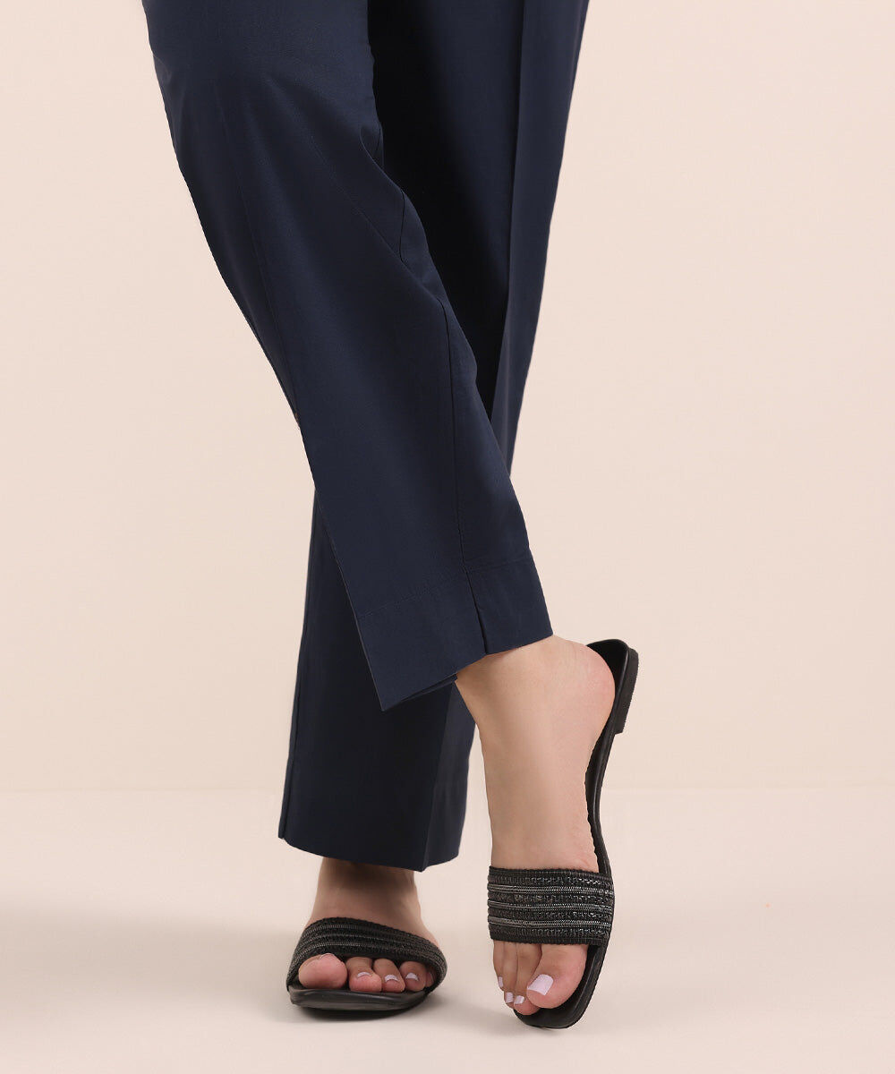 Solid Cambric Straight Pants