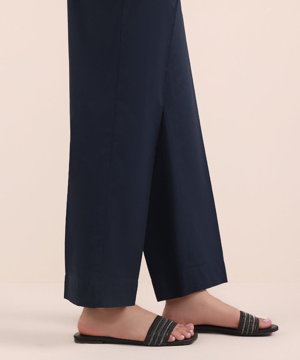 Solid Cambric Straight Pants