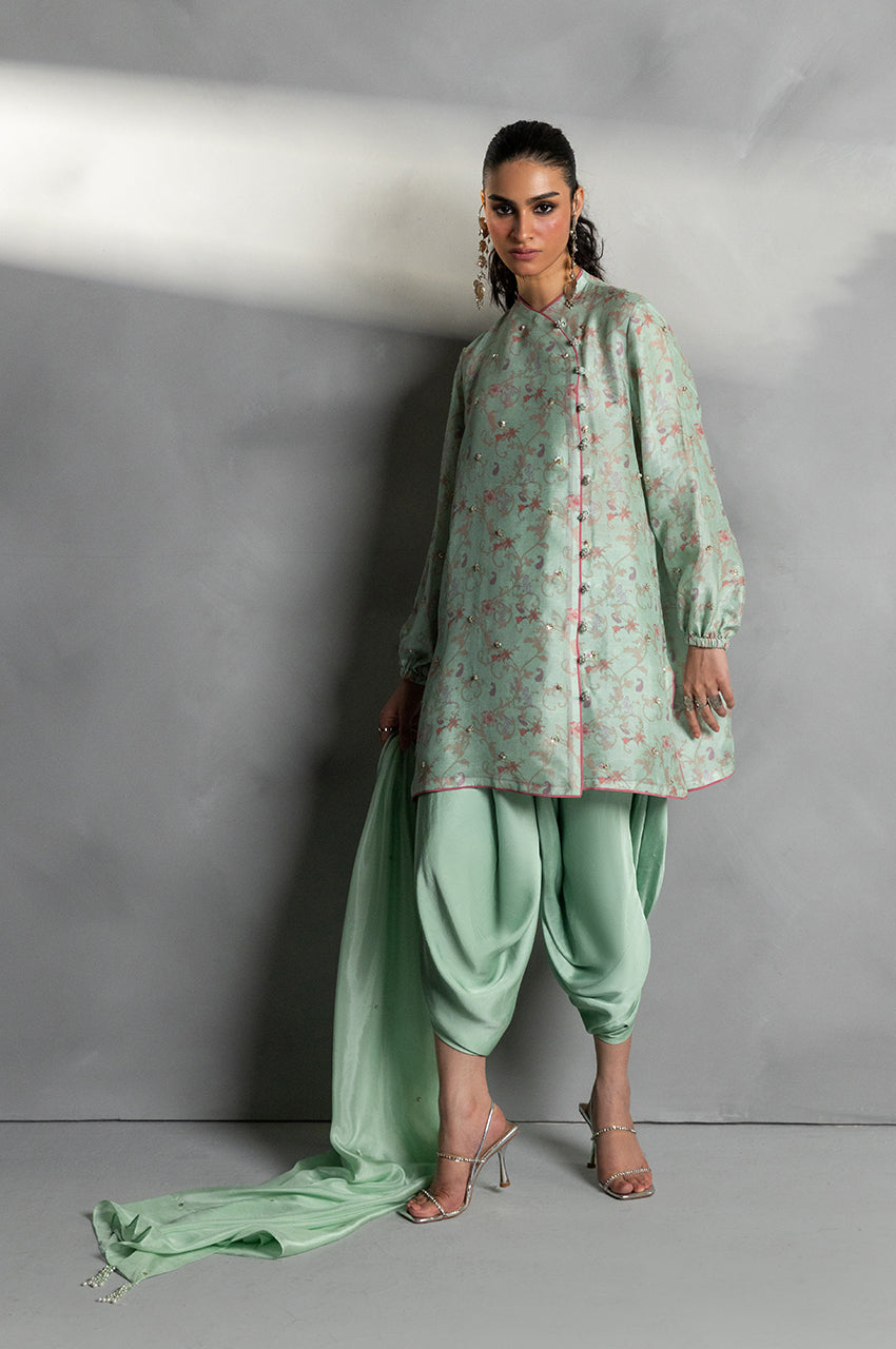 Mandarin Muse - Shirt & Dupatta