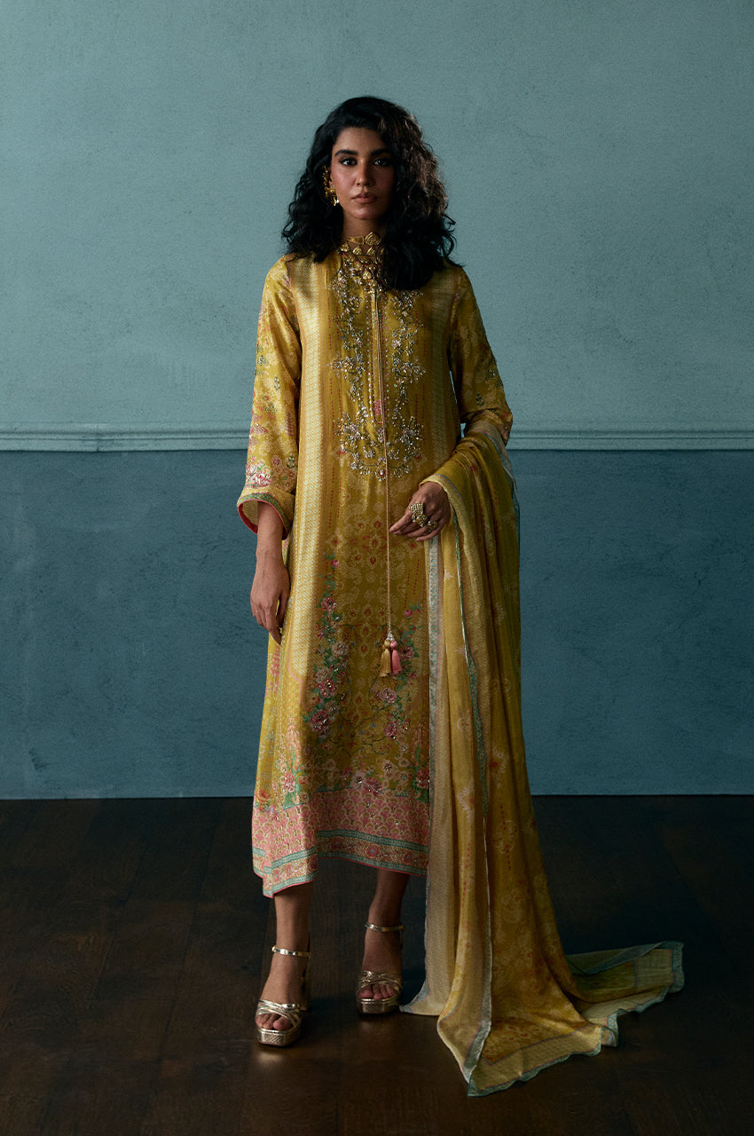 Olive Garden Long - Shirt & Dupatta