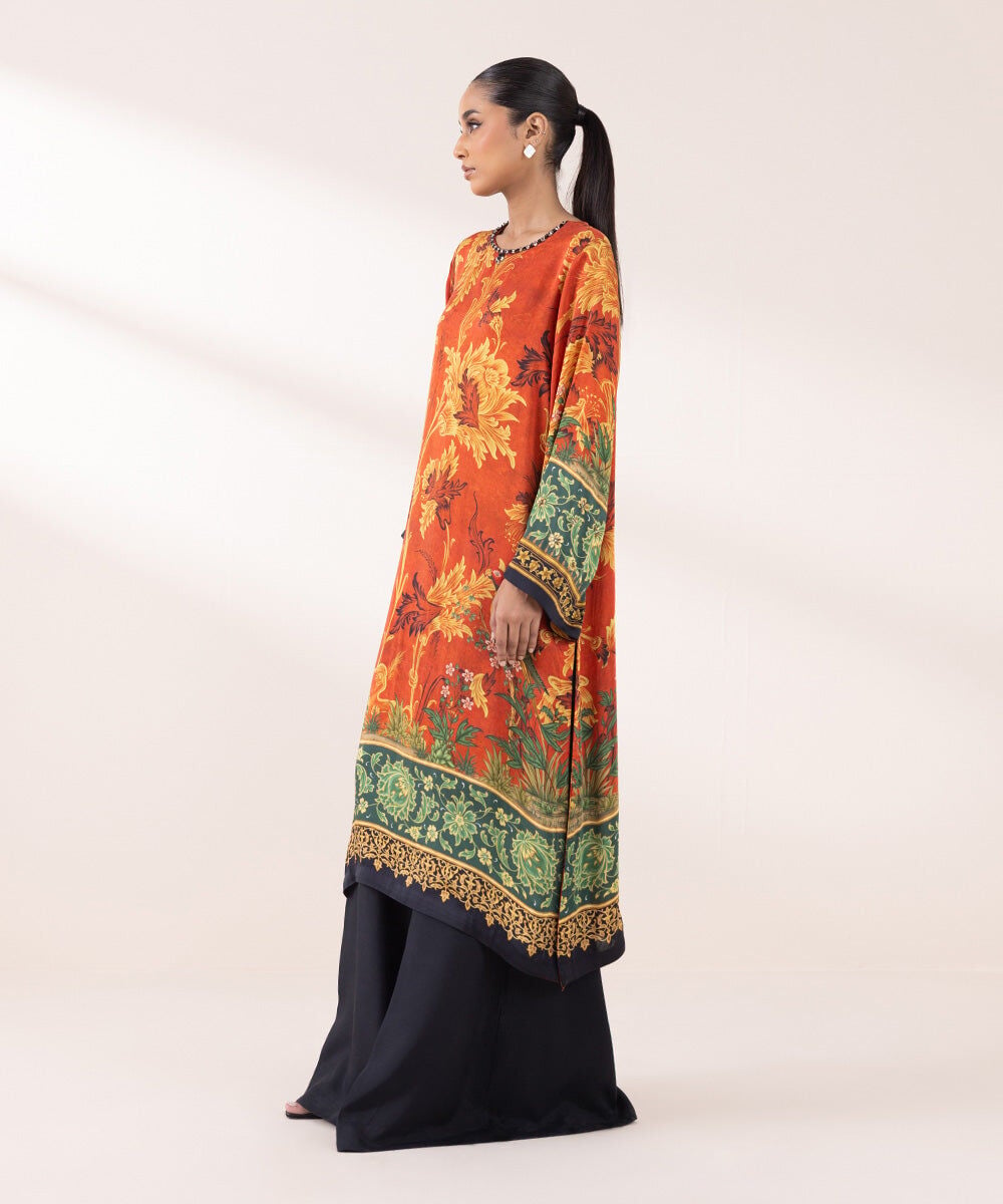 2 Piece - Embellished Silk Suit