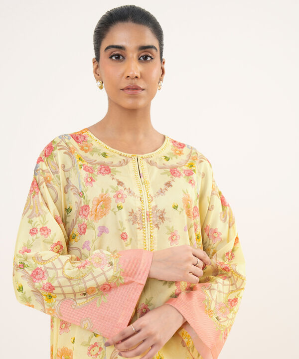 2 Piece - Printed Silk Suit